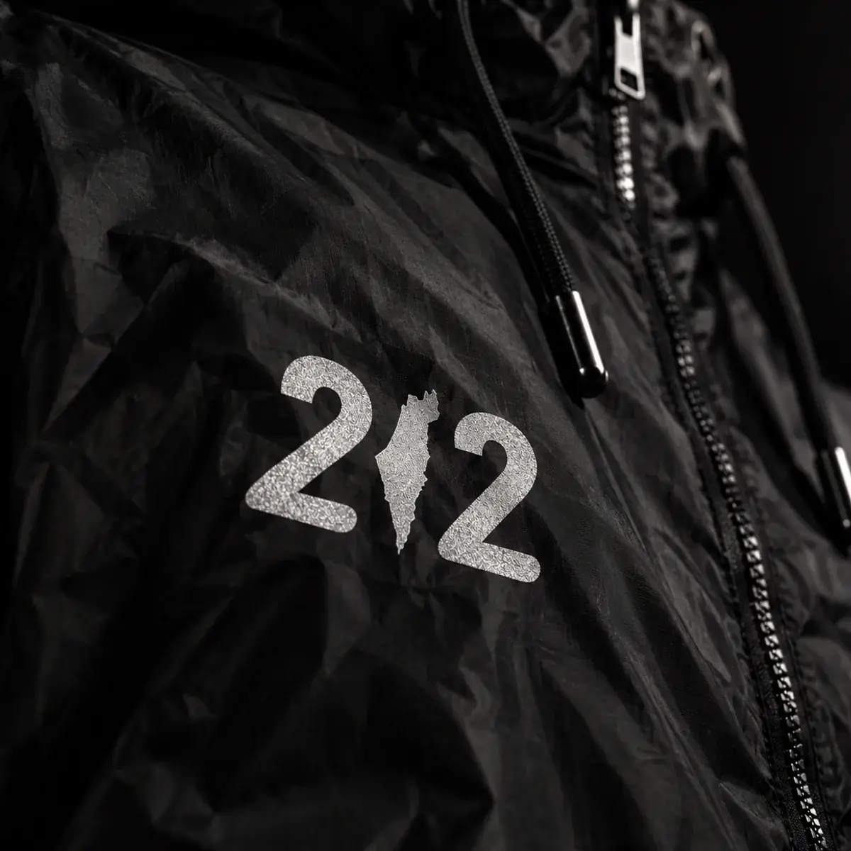 212 avec la carte de la Palestine à la place du 1