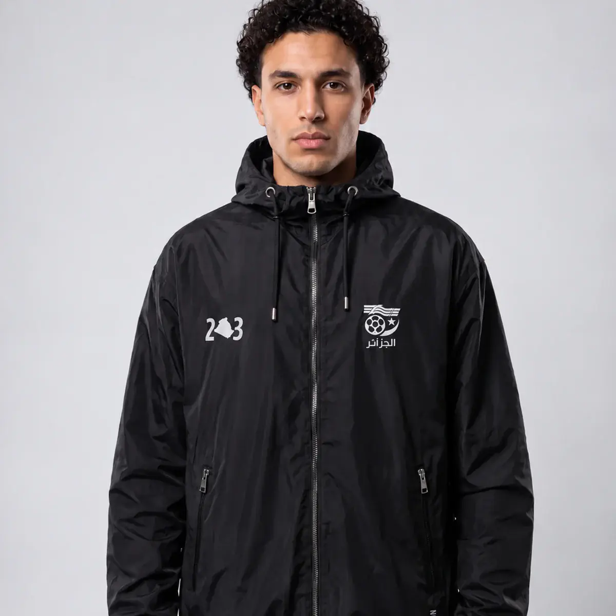 Veste noire 213 Algérie réfléchissante NO FITNA