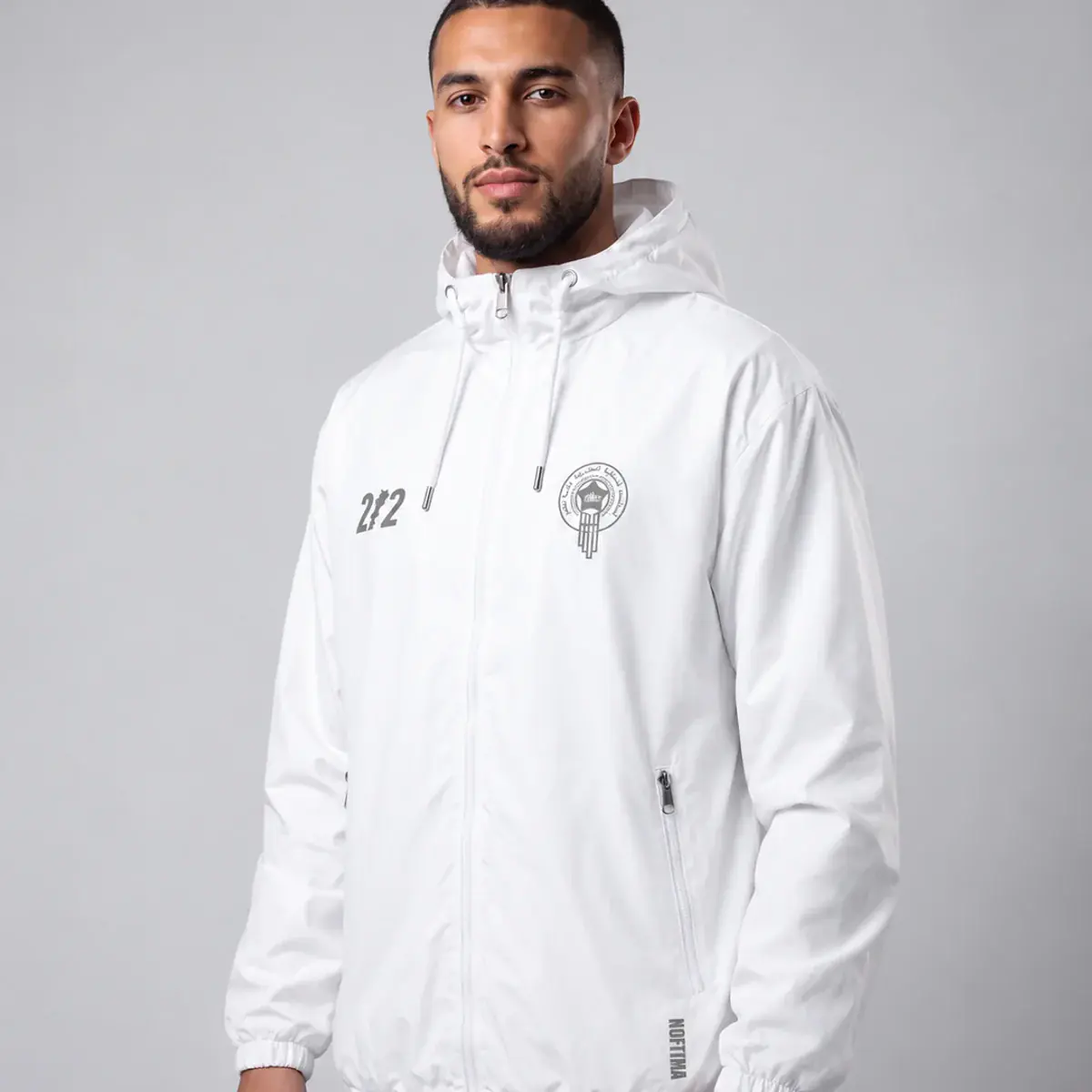 Veste blanche 212 Maroc, précommande réfléchissante NO FITNA
