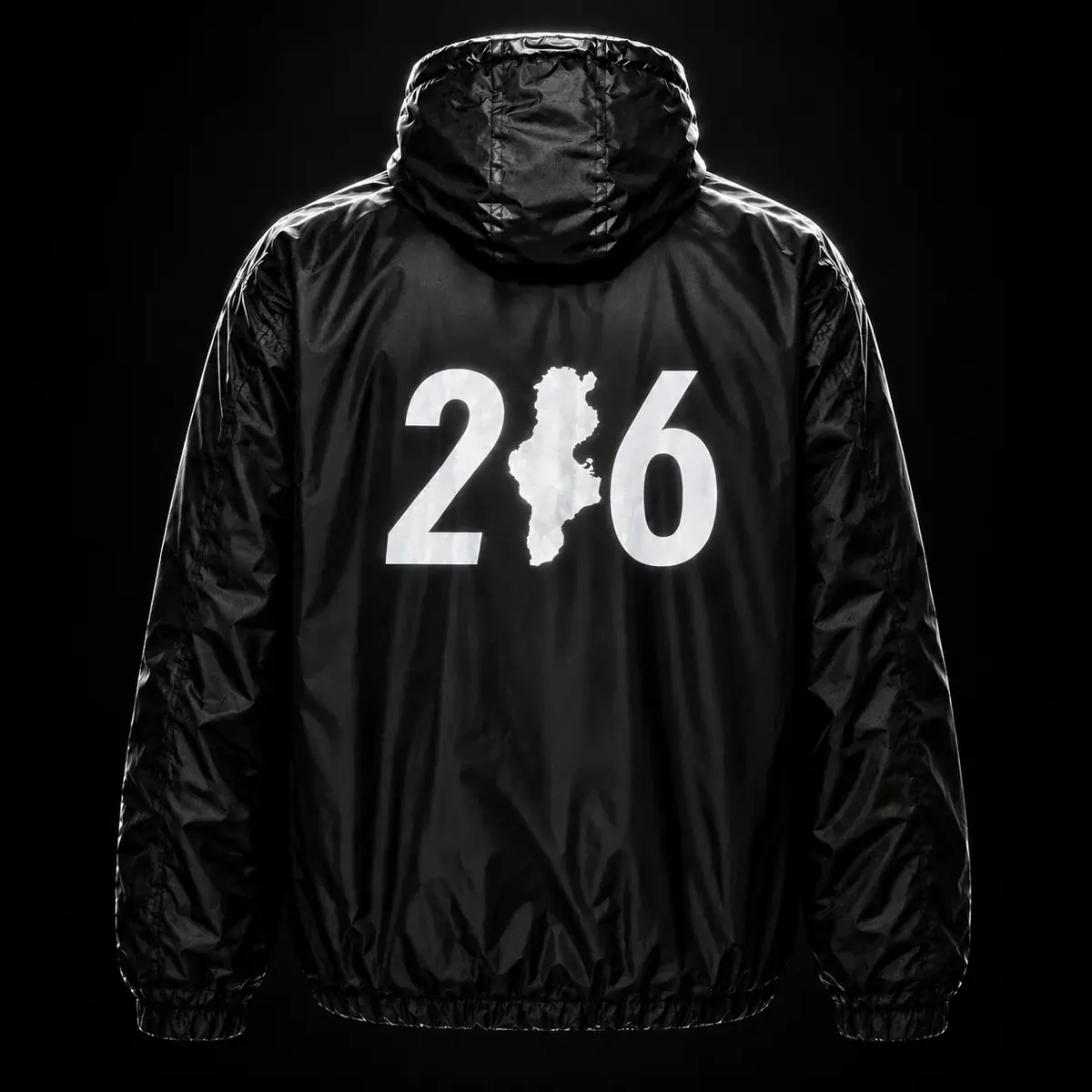 Veste 216 Tunisie · Noir, dos avec le marquage réfléchissant